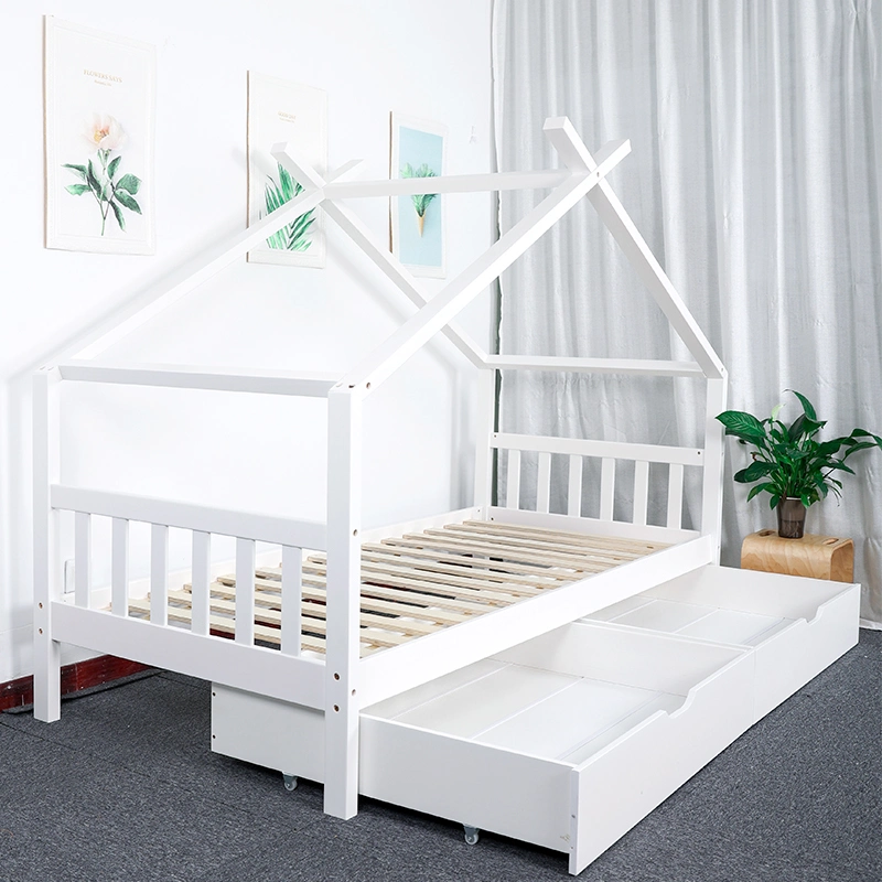 High Safety Kids Crib Wooden Baby Bed with Side Protection