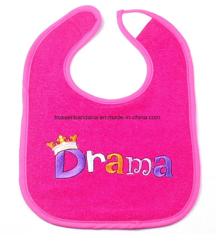 China Factory OEM Produce Customized Design Embroidery Cotton Knit Baby Toddler Bib