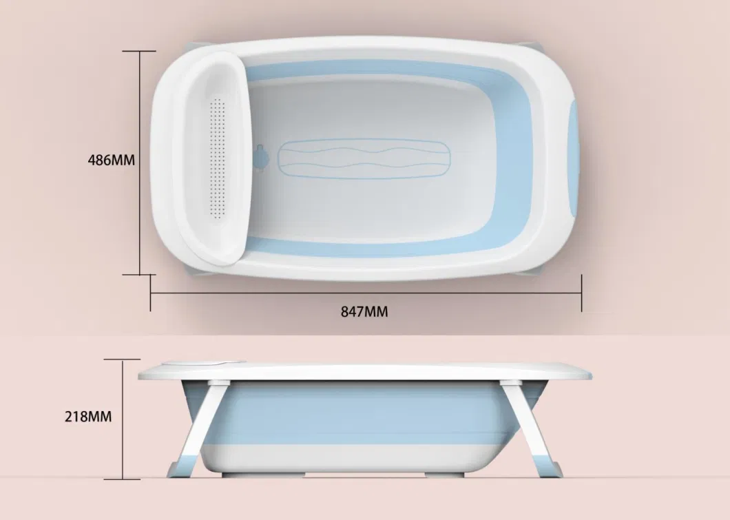 Temperature Display Baby Folding Bathtub with Large Space Baby Bathroom Bathtub